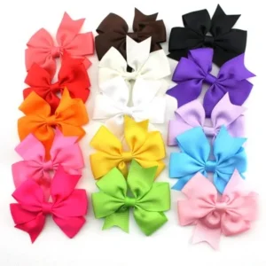 15 Colors 3-inch Boutique Hair Bows Girls Kids Alligator Clip Grosgrain Ribbon Hair Clips (Mixed Color)