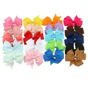 TINKSKY 20 Colors Boutique Hair Bows Girls Kids Alligator Clip Grosgrain Ribbon Hair Clips