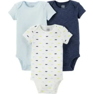 Child Of Mine By Carter's Newborn Baby Boy Basic Short Sleeve 3 Pack Bodysuit