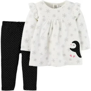 Child of Mine by Carter's Newborn Baby Girl Long Sleeve Shirt and Pant Set