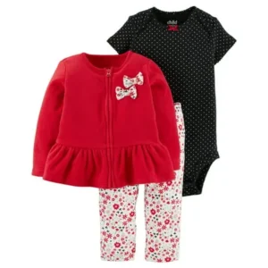 Child of Mine by Carter's Baby Girl Bodysuit, Cardigan, and Pants, 3pc Set