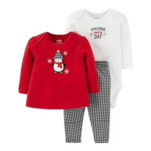 Child of Mine by Carter's Baby Girl Top, Bodysuit, and Pants, 3pc Outfit Set
