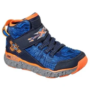 Skechers Skech-X Cosmic Foam Boys High Top Sneakers Black/Navy/Orange 11.5