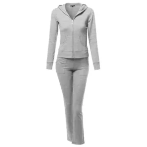 FashionOutfit Women's Athletic Soft Zip-Up Hoodie Sweatpants Set