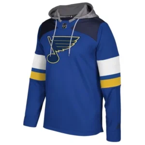 "St. Louis Blues Adidas NHL Men's ""Platinum"" Jersey Hooded Sweatshirt"
