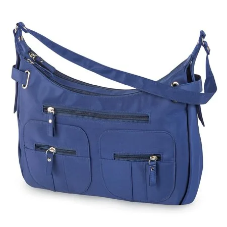 Women'sWomen's 6-pocket Stylish Hobo Crossover Handbag, Indigo Blue