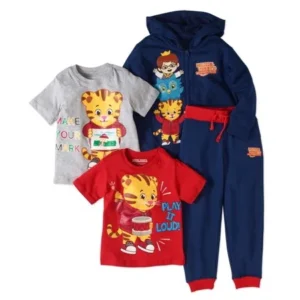 Daniel Tiger's Neighborhood Toddler Boys' Hoodie, T-Shirts and Jogger Pants 4-Piece Set