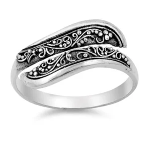 Open Bali Designer Fashion Ring New .925 Sterling Silver Band Size 8