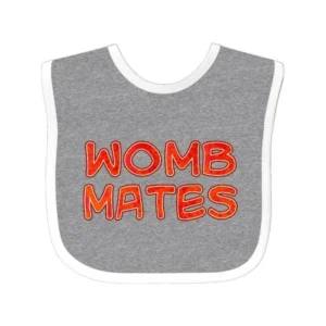 Womb Mates B Baby Bib Heather/White One Size