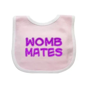 Womb Mates Girls B Baby Bib Pink/White One Size