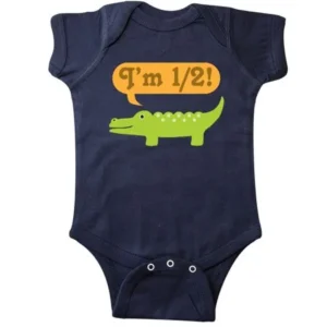 Inktastic Half Birthday 1/2 Boy Alligator Infant Creeper Outfit Shirt Apparel Im