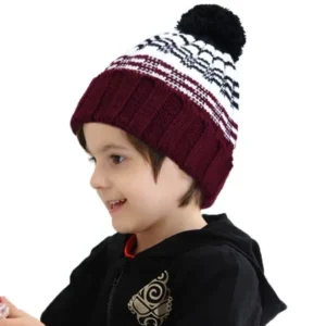 Vbiger Kids Warm Knit Hat Beanie for Boys and Girls, Perfect for Travelling, Skiing, Skating and Outdoor Activities, Red