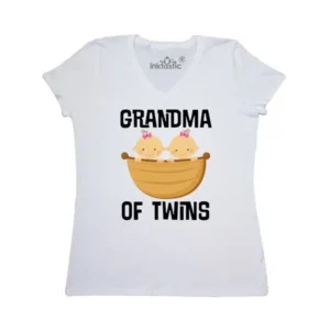 Grandma Of Twin girls Women's V-Neck T-Shirt