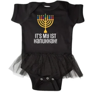 Inktastic 1st Hanukkah Menorah Childs Infant Tutu Bodysuit Chanukah Holiday Gift
