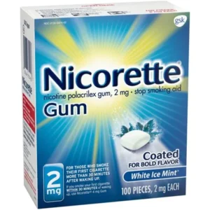 NicoretteÂ® 2mg White Ice MintÂ® Stop Smoking Aid Gum 100 ct Box
