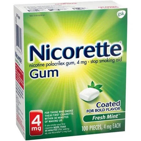NicoretteÂ® 4mg Fresh Mintâ„¢ Stop Smoking Aid Gum 100 ct Box