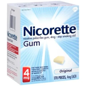 Nicorette Nicotine Gum Stop Smoking Aid, 4mg, Original Flavor, 170 count