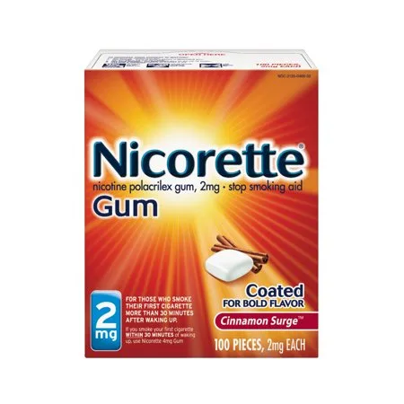 Nicorette Nicotine Gum, Stop Smoking Aid, 2 mg, Cinnamon Surge Flavor, 100 count