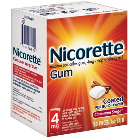 NicoretteÂ® Cinnamon Surgeâ„¢ 4mg Gum Stop Smoking Aid 160 ct Box