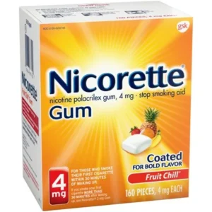 Nicorette Nicotine Gum, Stop Smoking Aid, 4mg, Fruit Chill Flavor, 160 count