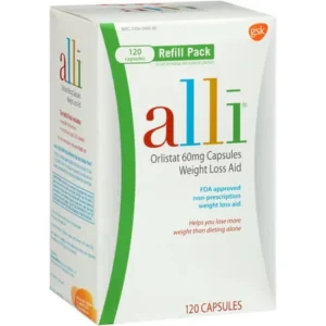 alli FDA-Approved Weight Loss Aid Orlistat Capsules, 60mg, 120 Count