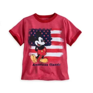 Disney Store Mickey Mouse Americana American Classic Tee T-Shirt for Boys - Red