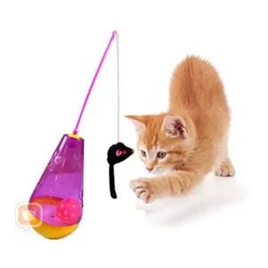 Purrfect Feline Wacky Tumbler - Premium Interactive Cat Toy, Tumbler, Swatter Wand Game, Twitch & Flee, Exerciser, Teaser, Safe, Active Healthy Lifestyle, Suitable for Multiple Cats