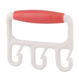 Unique Bargains Home White Red Plastic Three Hooks Shopping Grocery Bag Organizer Grip Holder Handle Carrier Tool
