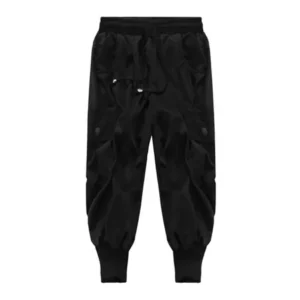 Unique Bargains Men's Drawstring Elastic Waist Mid Rise Pockets Capris Sweatpants