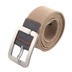 Unisex Nylon Adjustable Canvas Military Roller Buckle Tactical Waist Belt Khaki