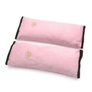 2Pcs Pink Car Seat Belt Pillow Safety Shoulder Strap Cushion Cover for Kids