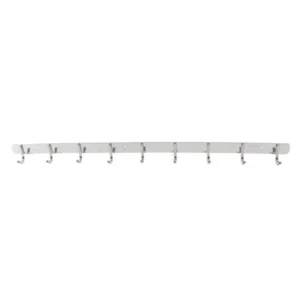 Household Stainless Steel Wall Mounted Clothes Holder Storage Shelf Silver Tone