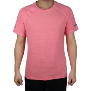 Adult Round Neck Athletic Running Workout Training,Short Sleeve Tee Clothes Stretchy,Basketball Sports T-shirt M Pink