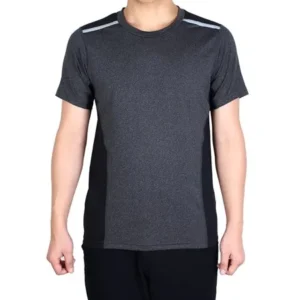 Adult Men Polyester Compression Short Sleeve Clothes, Activewear Tee, Golf Tennis Sports T-shirt M Gray