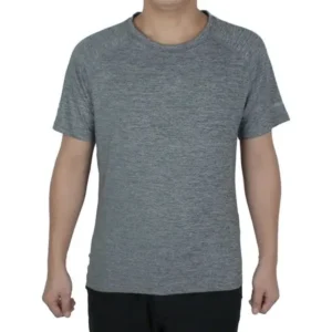 Adult Round Neck Athletic Running Workout Training,Short Sleeve Tee Clothes Stretchy,Basketball Sports T-shirt L Gray