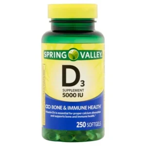 Spring Valley Vitamin D3 Softgels, 5000 IU, 250 Ct
