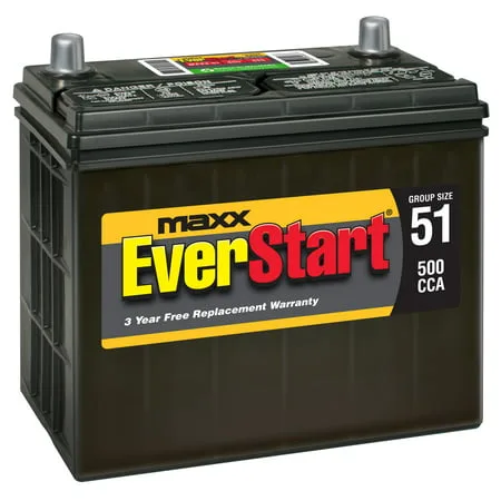 EverStart Maxx Lead Acid Automotive Battery, Group Size 51 (12 Volt/500 CCA)