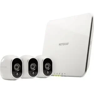 Arlo by Netgear Security Cameras â€“ 3 HD Cameras Security System, 100% Wire-Free, Indoor / Outdoor with Night Vision (VMS3330-100NAS)