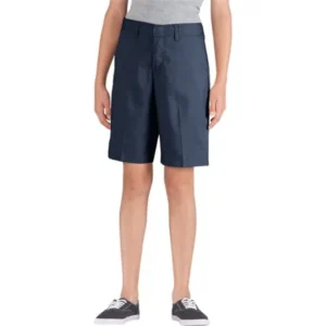 Genuine Dickies Girls' Traditional School Uniform Style Flat Front Shorts