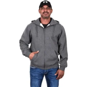 Men's Cotton Blend Long Sleeve Zip Up Hoodies in 5 Great Color Combinations