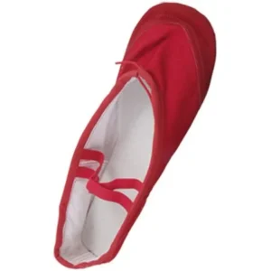 Unique Bargains US Size 8.5 Ladies Red Canvas Flat Ballet Dancing Shoes