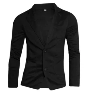 Azzuro Men's Slim Fit Blazer Outwear Black (Size M / 38)