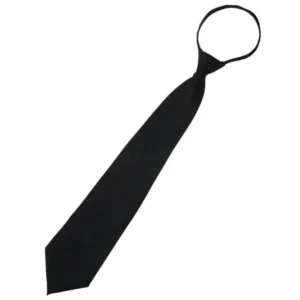 Unique Bargains Polyester Zipper Neck Tie Men Zip Up Necktie Black