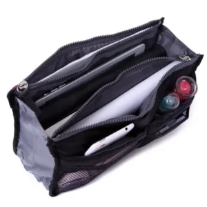 HDE Expandable 13 Pocket Handbag Insert Purse Organizer with Handles (Black)