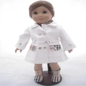 Unique Doll Clothing White Designer Raincoat and Boots for American Girl Doll