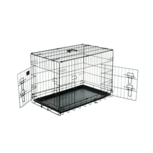 Pet Trex 30 Inch Folding Pet Crate, 2 Door Animal Kennel, 30" Dogs, Rabbits