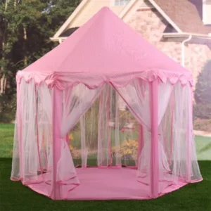 JAXPETY Pink Princess Castle Kids Play Tent Children Playhouse -Indoor and Outdoor Use