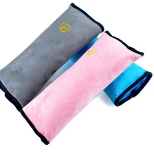 Seatbelt Headrest Pillow Cover Shoulder Pad Comfy Support Car Pillow for Kids Pink