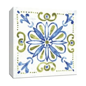 PTM Images, Blue and green classic tile stencil IV