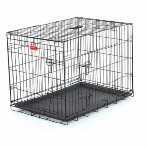 Lucky Dog Folding Black Wire 2 Door Training Crate, 30"